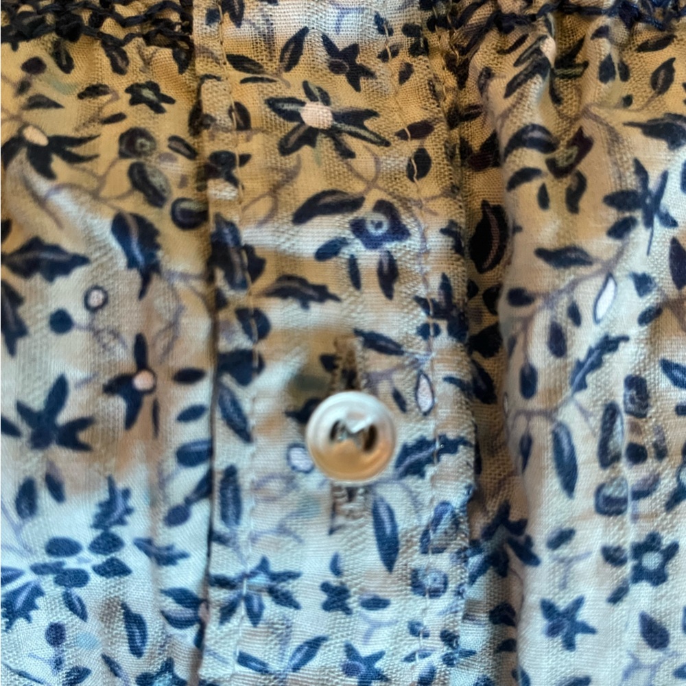 Madewell Blue Floral Puff-Sleeve Crop Top - Picture 7 of 7